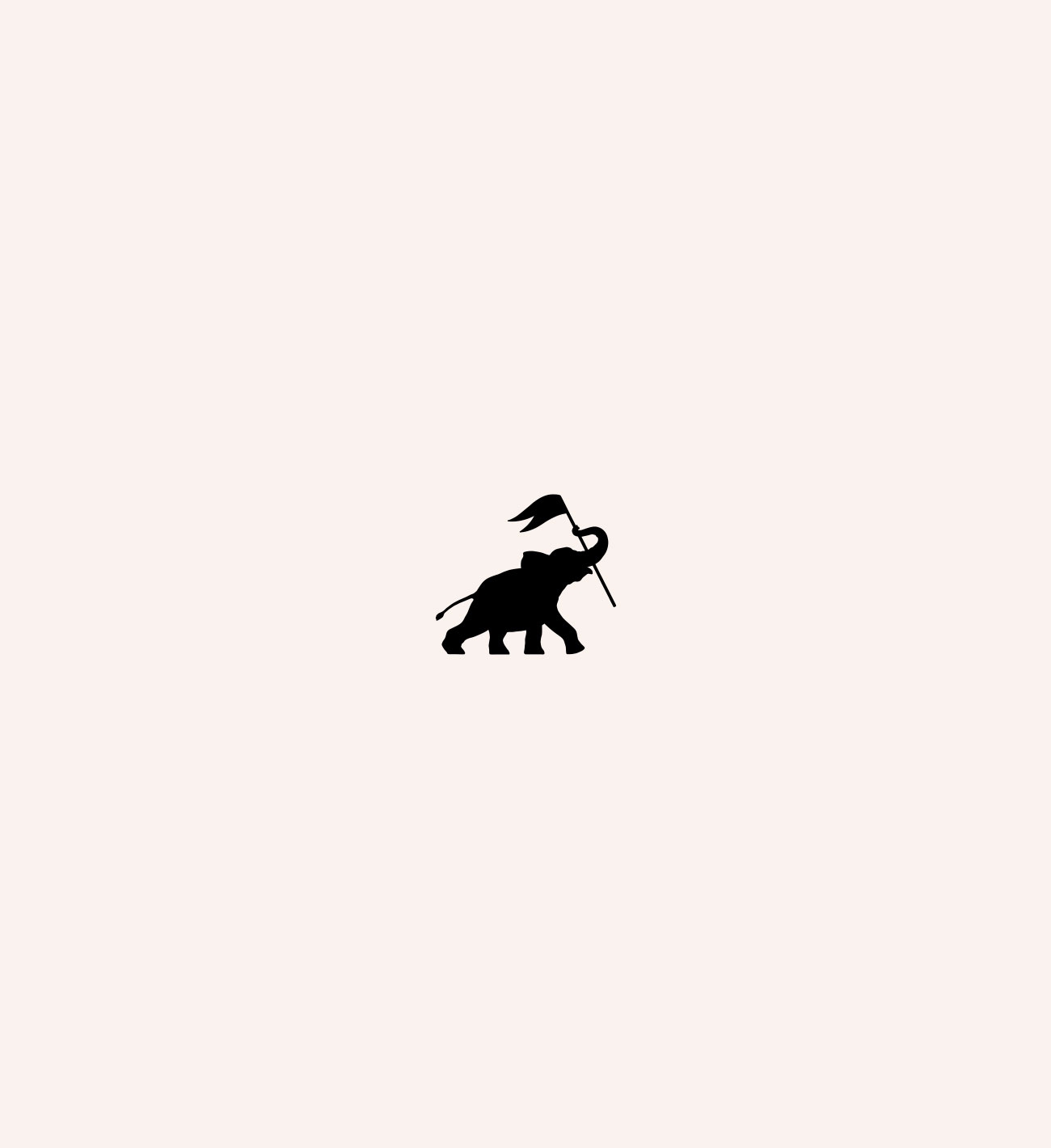 Vantage elephant logo holding a flag on a light background