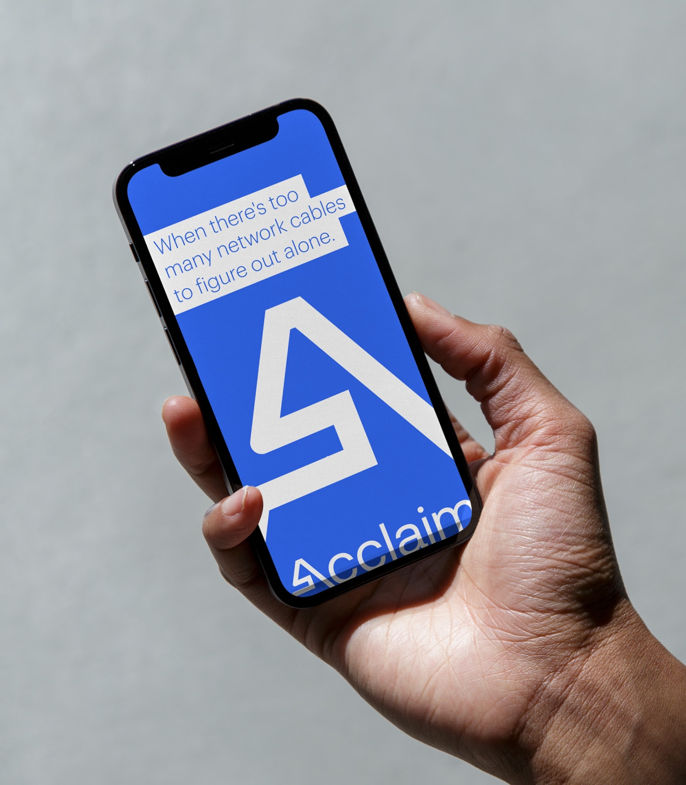 Acclaim IT mobile brand graphic with the line “When there’s too many network cables to figure out alone.”