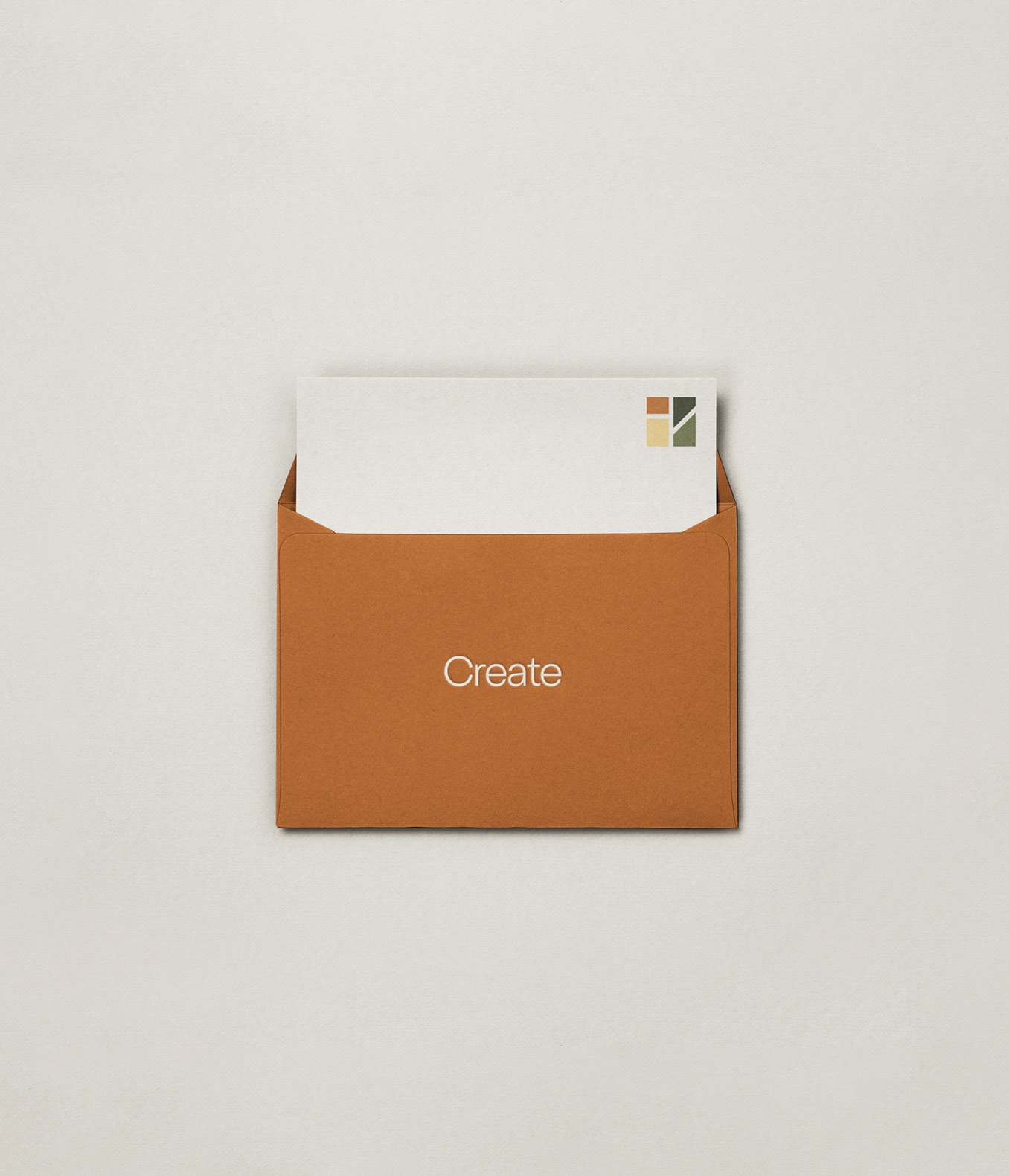 Orange Create branded envelope with matching letterhead